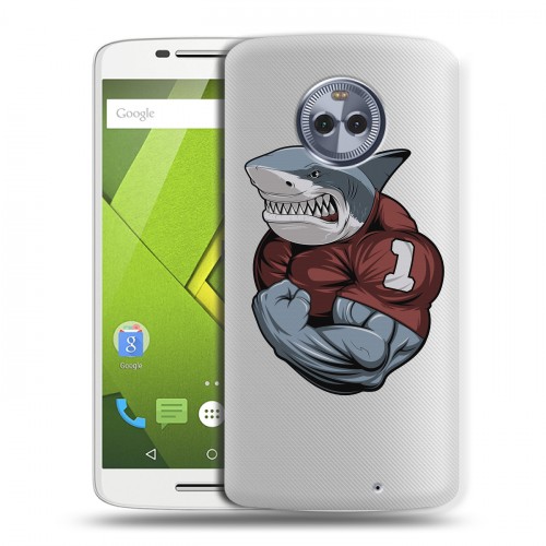 Полупрозрачный дизайнерский пластиковый чехол для Motorola Moto X4 Прозрачные акулы