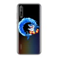 Полупрозрачный дизайнерский силиконовый чехол для Huawei Y8p Прозрачные акулы