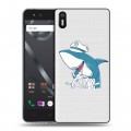 Полупрозрачный дизайнерский пластиковый чехол для BQ Aquaris X5 Прозрачные акулы