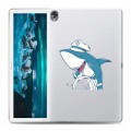 Полупрозрачный дизайнерский силиконовый чехол для Huawei MediaPad M6 10.8 Прозрачные акулы