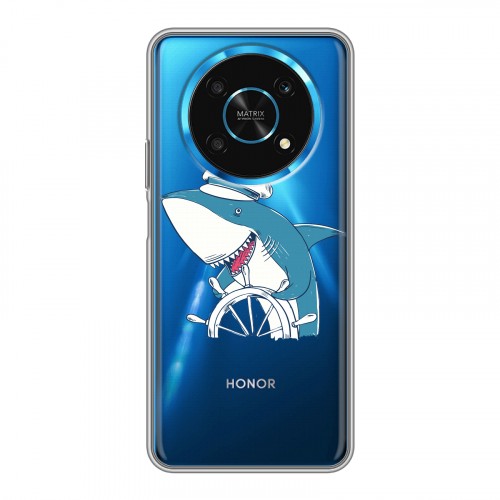 Полупрозрачный дизайнерский силиконовый чехол для Huawei Honor Magic 4 Lite 5G Прозрачные акулы