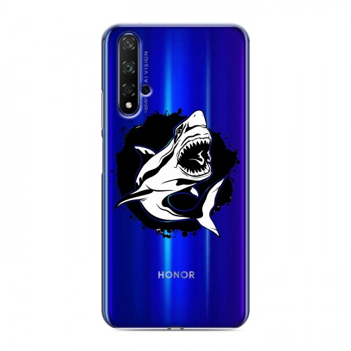 Полупрозрачный дизайнерский пластиковый чехол для Huawei Honor 20 Прозрачные акулы