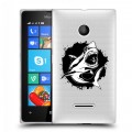 Полупрозрачный дизайнерский пластиковый чехол для Microsoft Lumia 435 Прозрачные акулы