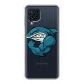 Полупрозрачный дизайнерский пластиковый чехол для Samsung Galaxy A22 Прозрачные акулы