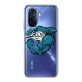 Полупрозрачный дизайнерский пластиковый чехол для Huawei Nova Y70 Прозрачные акулы