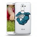 Полупрозрачный дизайнерский пластиковый чехол для LG Optimus G2 mini Прозрачные акулы