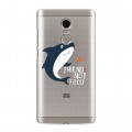Полупрозрачный дизайнерский силиконовый чехол для Xiaomi RedMi Note 4 Прозрачные акулы