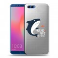 Полупрозрачный дизайнерский пластиковый чехол для Huawei Honor View 10 Прозрачные акулы
