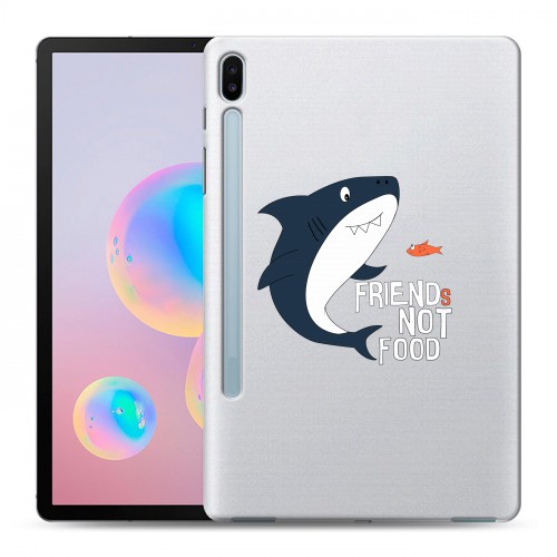 Полупрозрачный дизайнерский силиконовый чехол для Samsung Galaxy Tab S6 Прозрачные акулы