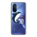 Полупрозрачный дизайнерский пластиковый чехол для Huawei Nova Y70 Прозрачные акулы