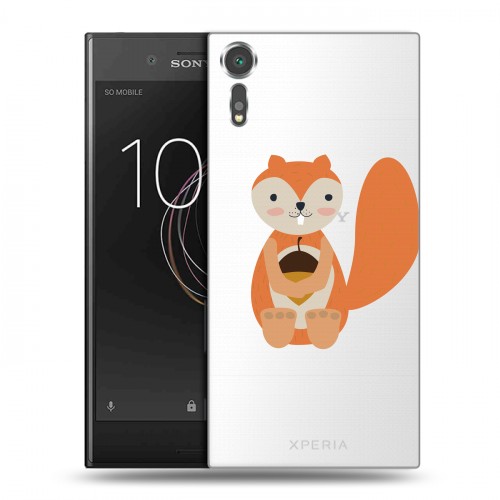 Полупрозрачный дизайнерский пластиковый чехол для Sony Xperia XZs Прозрачные белки