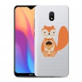 Полупрозрачный дизайнерский силиконовый с усиленными углами чехол для Xiaomi RedMi 8A Прозрачные белки