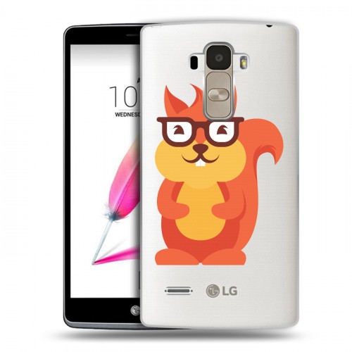 Полупрозрачный дизайнерский пластиковый чехол для LG G4 Stylus Прозрачные белки