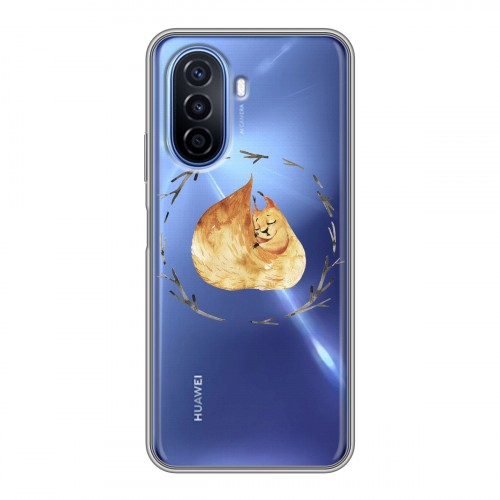 Полупрозрачный дизайнерский пластиковый чехол для Huawei Nova Y70 Прозрачные белки