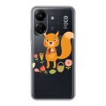 Полупрозрачный дизайнерский силиконовый чехол для Xiaomi Poco C65 Прозрачные белки