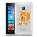 Полупрозрачный дизайнерский пластиковый чехол для Microsoft Lumia 435 Прозрачные белки