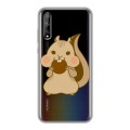 Полупрозрачный дизайнерский силиконовый чехол для Huawei Y8p Прозрачные белки