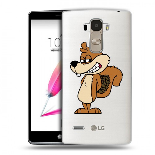 Полупрозрачный дизайнерский пластиковый чехол для LG G4 Stylus Прозрачные белки