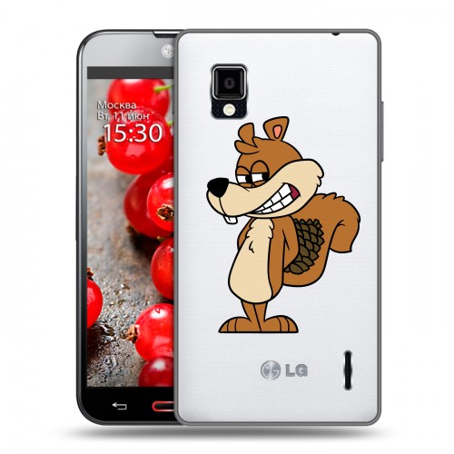 Полупрозрачный дизайнерский пластиковый чехол для LG Optimus G Прозрачные белки