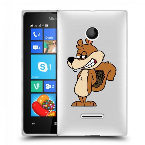 Полупрозрачный дизайнерский пластиковый чехол для Microsoft Lumia 435 Прозрачные белки