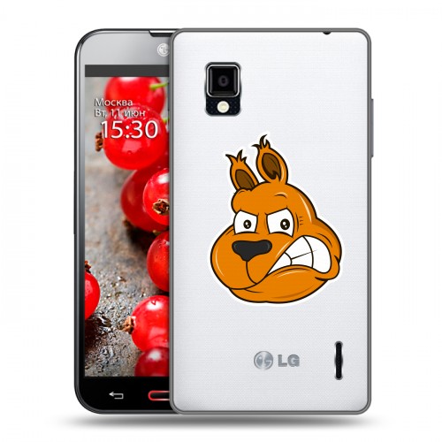 Полупрозрачный дизайнерский пластиковый чехол для LG Optimus G Прозрачные белки