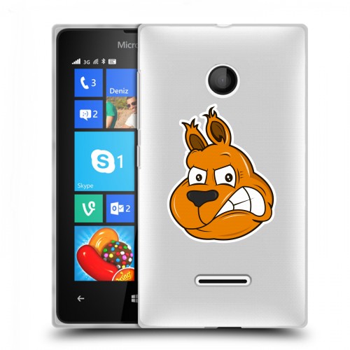 Полупрозрачный дизайнерский пластиковый чехол для Microsoft Lumia 435 Прозрачные белки