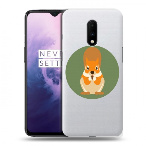 Полупрозрачный дизайнерский пластиковый чехол для OnePlus 7 Прозрачные белки