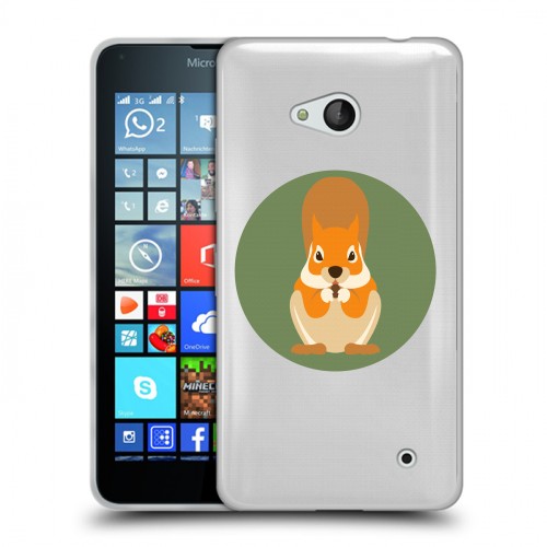 Полупрозрачный дизайнерский силиконовый чехол для Microsoft Lumia 640 Прозрачные белки