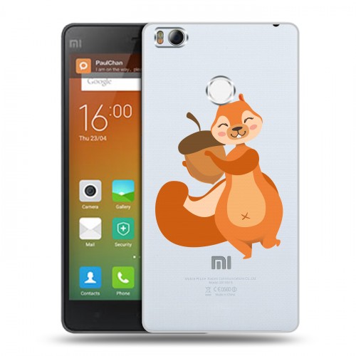 Полупрозрачный дизайнерский пластиковый чехол для Xiaomi Mi4S Прозрачные белки