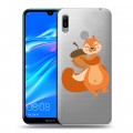 Полупрозрачный дизайнерский пластиковый чехол для Huawei Y6 (2019) Прозрачные белки