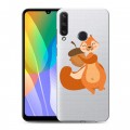 Полупрозрачный дизайнерский пластиковый чехол для Huawei Y6p Прозрачные белки