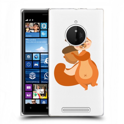 Полупрозрачный дизайнерский пластиковый чехол для Nokia Lumia 830 Прозрачные белки
