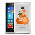 Полупрозрачный дизайнерский пластиковый чехол для Microsoft Lumia 435 Прозрачные белки