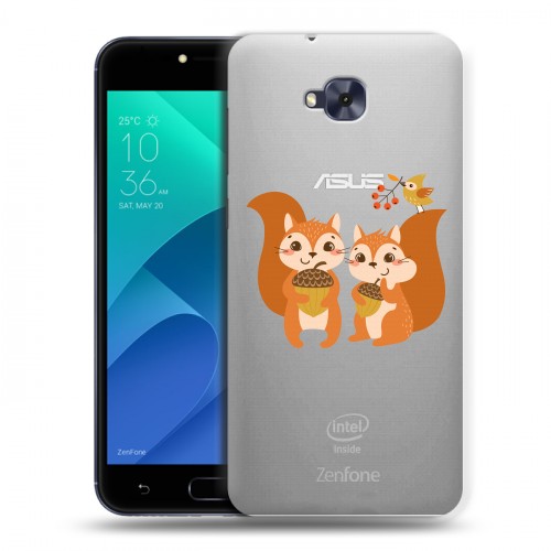 Полупрозрачный дизайнерский пластиковый чехол для ASUS ZenFone 4 Selfie Прозрачные белки