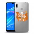 Полупрозрачный дизайнерский пластиковый чехол для Huawei Y6 (2019) Прозрачные белки