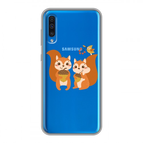 Полупрозрачный дизайнерский силиконовый чехол для Samsung Galaxy A50 Прозрачные белки