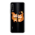 Полупрозрачный дизайнерский силиконовый чехол для Huawei Y9s Прозрачные белки