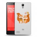 Полупрозрачный дизайнерский силиконовый чехол для Xiaomi RedMi Note Прозрачные белки