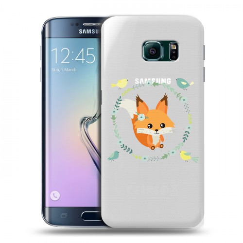 Полупрозрачный дизайнерский пластиковый чехол для Samsung Galaxy S6 Edge Прозрачные белки