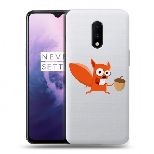 Полупрозрачный дизайнерский пластиковый чехол для OnePlus 7 Прозрачные белки