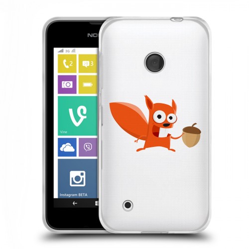 Полупрозрачный дизайнерский пластиковый чехол для Nokia Lumia 530 Прозрачные белки