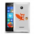 Полупрозрачный дизайнерский пластиковый чехол для Microsoft Lumia 435 Прозрачные белки