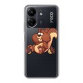 Полупрозрачный дизайнерский силиконовый чехол для Xiaomi Poco C65 Прозрачные белки