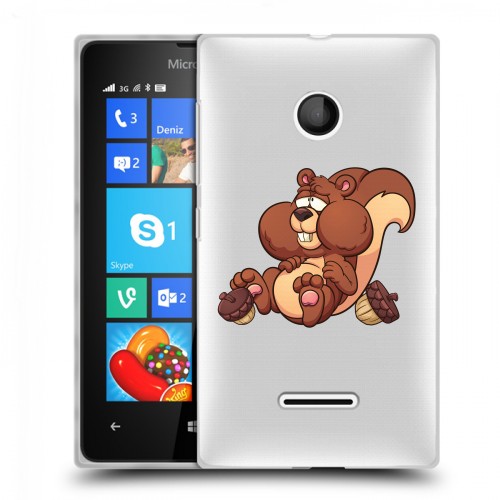 Полупрозрачный дизайнерский пластиковый чехол для Microsoft Lumia 435 Прозрачные белки