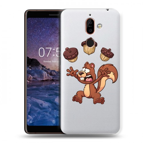 Полупрозрачный дизайнерский пластиковый чехол для Nokia 7 Plus Прозрачные белки