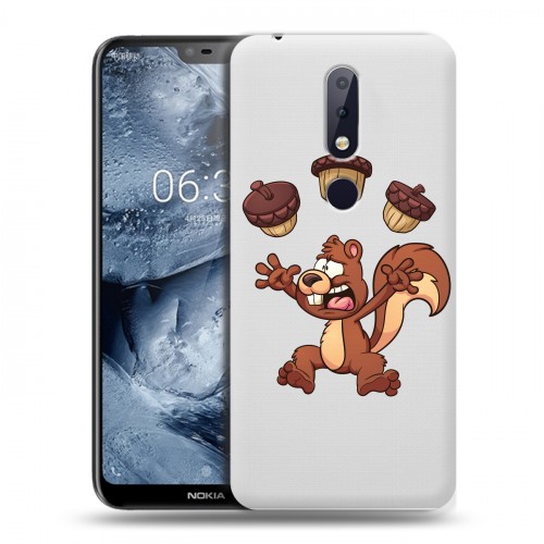 Полупрозрачный дизайнерский пластиковый чехол для Nokia 6.1 Plus Прозрачные белки