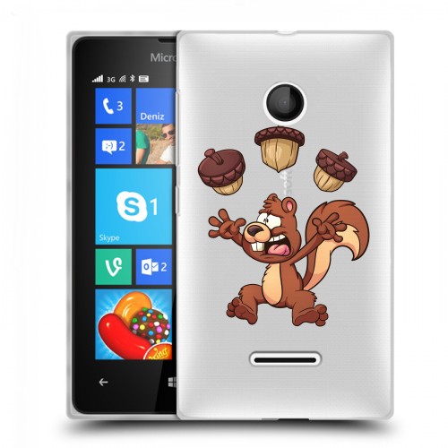 Полупрозрачный дизайнерский пластиковый чехол для Microsoft Lumia 435 Прозрачные белки