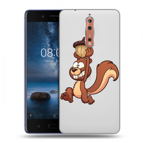 Полупрозрачный дизайнерский пластиковый чехол для Nokia 8 Прозрачные белки