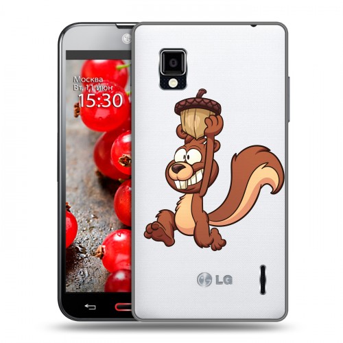 Полупрозрачный дизайнерский пластиковый чехол для LG Optimus G Прозрачные белки