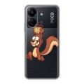 Полупрозрачный дизайнерский пластиковый чехол для Xiaomi Poco C65 Прозрачные белки